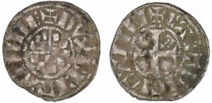 Jean II, Arthur II et Jean III - monnayage anonyme - Denier (Guingamp)