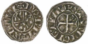 Jean II, Arthur II et Jean III - monnayage anonyme - Denier (Guingamp)