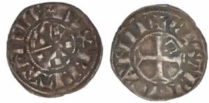 Jean II, Arthur II et Jean III - monnayage anonyme - Denier (Guingamp)