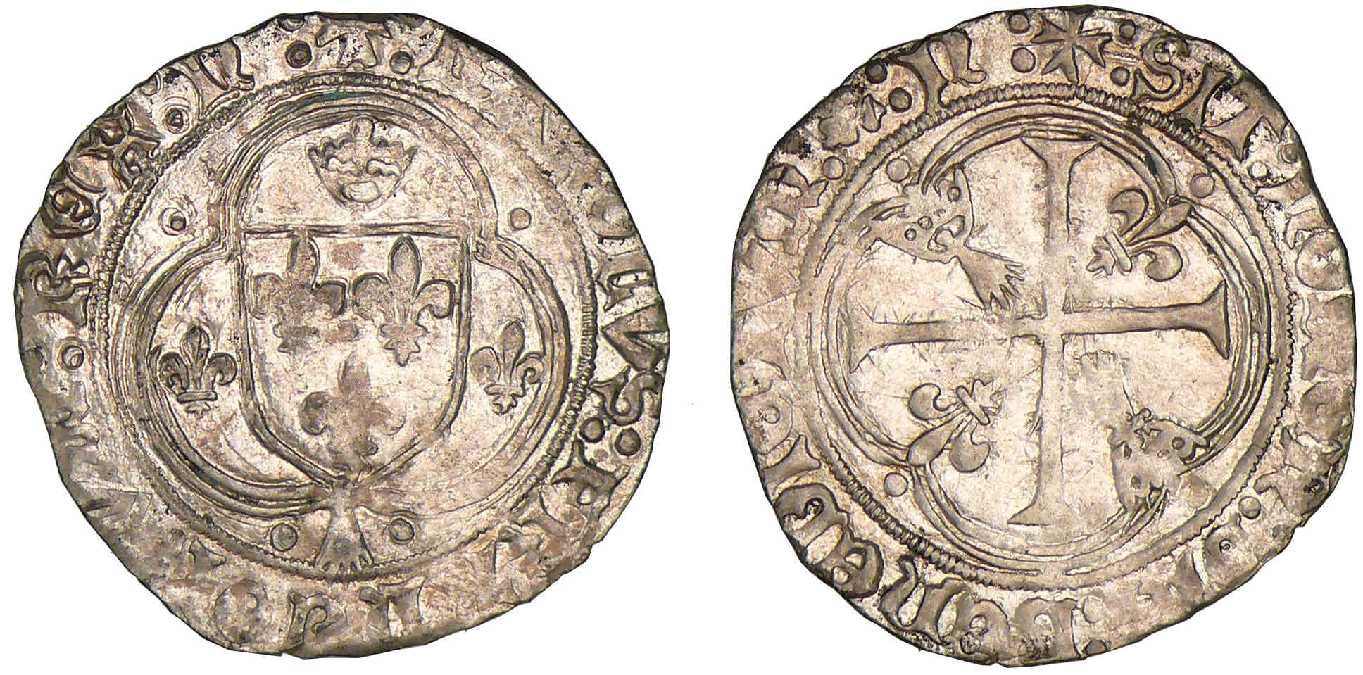 Charles VIII (1483-1498) - Blanc à la couronne de Bretagne - Nantes Charles VIII (1483-1498) - Blanc à la couronne de Bretagne - Nantes
