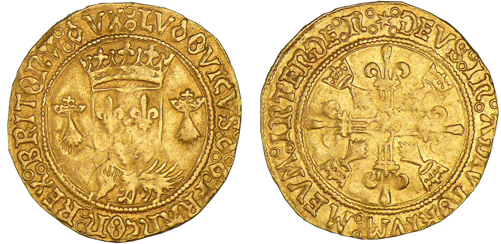 Louis XII - Ecu d'or au porc-épic de Bretagne (Nantes) Louis XII - Ecu d'or au porc-épic de Bretagne (Nantes)