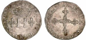 Henri III - Double sol parisis - 1585 R  (Villeneuve-Saint-André-Les-Avignon)