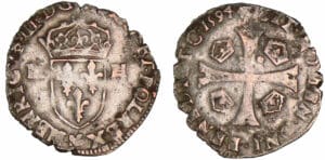 Henri IV au nom d’Henri III - Douzain - 1er type - 1594 M (Toulouse)