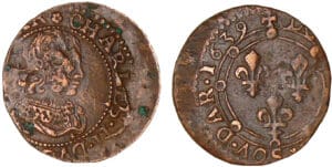 Champagne - Charles II de Gonzague - Double tournois 1639 - Frappe casquette et frappe médaille