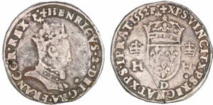 Henri II - Demi-teston à la tête couronnée - 1552 D (Lyon)