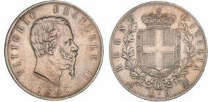 Italie - Victor Emmanuel II - 5 lire 1865 N (Naples)