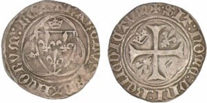 Charles VII - Blanc à la couronne - Angers