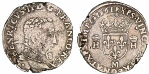 Henri II - Teston à la tête nue - 5ème type - 1561 M (Toulouse)
