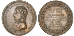 Médaille Napoléon Bonaparte - Cuivre argenté - Pose de la première pierre de la grande place de Lyon