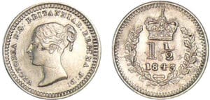 Grande-Bretagne - Victoria - Tree-halfpence 1843