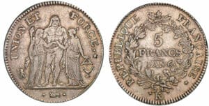 5 francs Hercule union et force - An 6 K (Bordeaux)