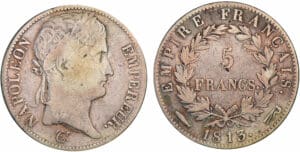 5 francs Napoléon revers empire 1813 (Utrecht)