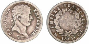 1/2 franc Napoléon revers empire 1813 CL (Gênes)