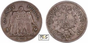 5 francs Hercule union et force - An 11 A (Paris)