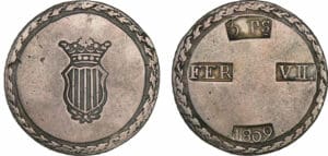Espagne - Siège de Taragone - Duro de 5 pesetas 1809