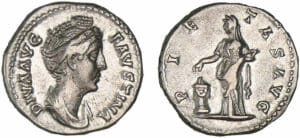 Faustine mère - Denier (145, Rome) - La Piété