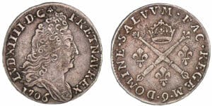 Louis XIV - 10 sols aux insignes - 1706 9 (Rennes)