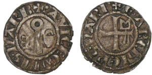 Languedoc - Vicomté et archevêché de Narbonne - Aimeri VI et l'archevêque Gilles Aycelin - Denier