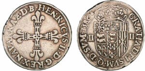 Navarre - Henri III de Navarre, II de Béarn - Quart d'écu 1586 (Pau)