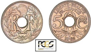 5 centimes Lindauer - Petit module - 1922 (Poissy)