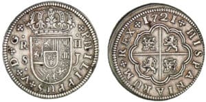 Espagne - Philippe V - 2 reales 1721 J (Séville)
