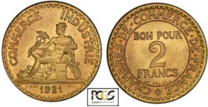 2 francs Chambre de commerce 1921