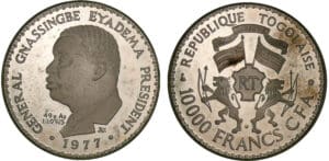 Togo - 10000 francs - Piéfort