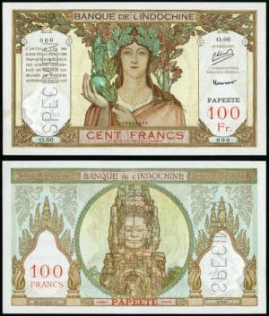 Banque d'Indochine Papeete - 100 francs spécimen