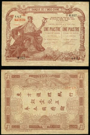 Banque d'Indochine Saïgon - Une piastre