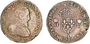 Henri II - Teston à la tête nue - 1er type - 1558 L (Bayonne)