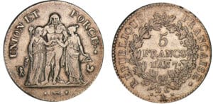 5 francs Hercule union et force - An 7 A (Paris)