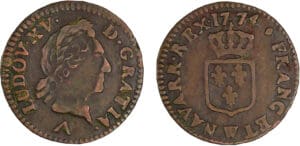 Louis XV - Liard à la vieille tête - 1774 W (Lille)