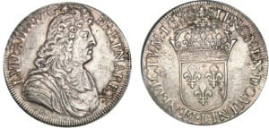 Louis XIV - Ecu à la cravate, 2ème émission - 1680 L (Bayonne)