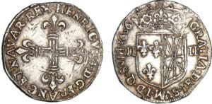 Henri IV - Quart d'écu de Navarre - 1606 (Saint-Palais )
