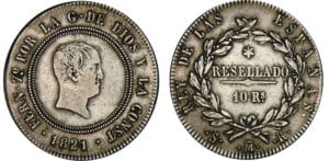 Espagne - Ferdinand VII - 10 reales 1821 M (Madrid)