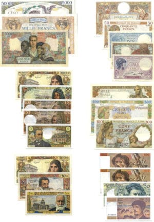 Collection de 23 billets français
