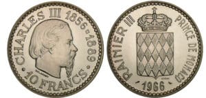 Monaco - 10 francs Charles III 1966 - Essai