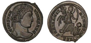 Constantin 1er - Nummus (324, Trèves) - La Victoire