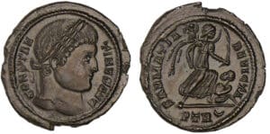 Constantin 1er - Nummus (324, Trèves) - La Victoire