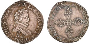 Henri IV - Demi-franc - 2ème type - 1590 K (Bordeaux)