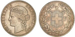 Suisse - 5 francs 1889 B (Berne)
