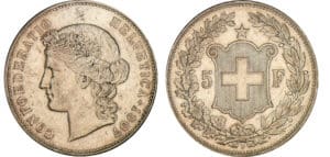 Suisse - 5 francs 1907 B (Berne)