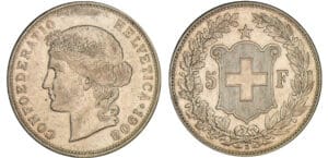 Suisse - 5 francs 1908 B (Berne)