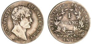 1 franc Bonaparte premier consul - An 12 W (Lille)