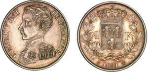 1 franc Henri V Comte de Chambord 1831