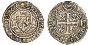 Charles VII - Blanc à la couronne - 1ère émission 01-01-1436 - Chinon