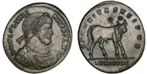 Julien II le Philosophe - Double maiorina (363, Lyon) - Le bœuf Apis
