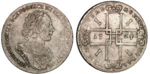 Russie - Pierre Ier - Rouble 1724 (Moscou)