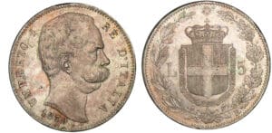 Italie - Umberto Ier - 5 lire 1879 R (Rome)