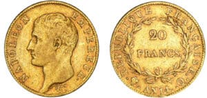 20 francs Napoléon Ier tête nue - An 14 Q (Perpignan) - Frappe médaille